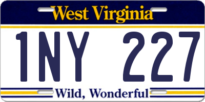 WV license plate 1NY227