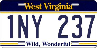 WV license plate 1NY237