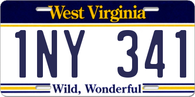 WV license plate 1NY341