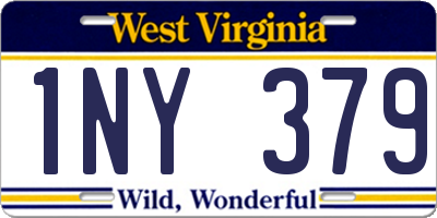 WV license plate 1NY379