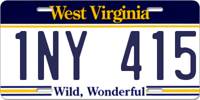 WV license plate 1NY415