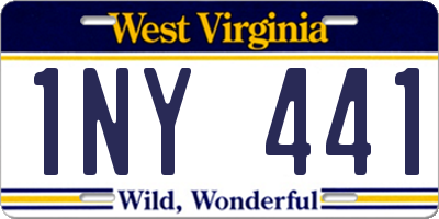 WV license plate 1NY441