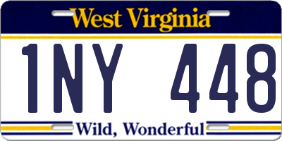 WV license plate 1NY448