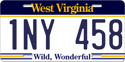 WV license plate 1NY458
