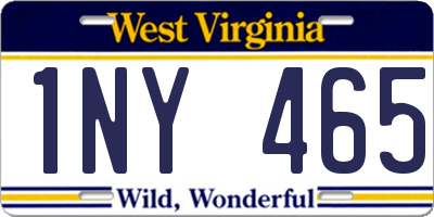 WV license plate 1NY465