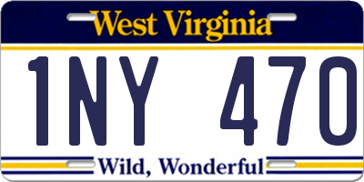 WV license plate 1NY470