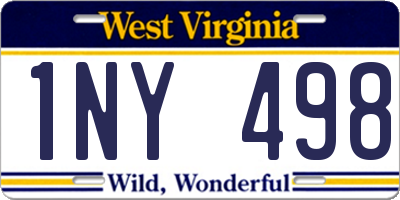 WV license plate 1NY498
