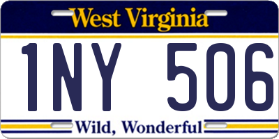 WV license plate 1NY506