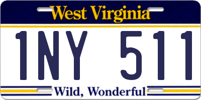 WV license plate 1NY511