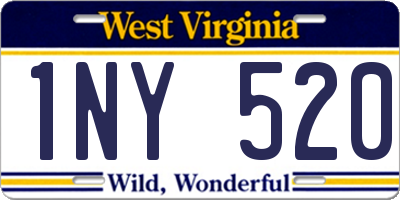 WV license plate 1NY520
