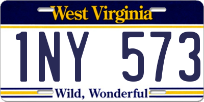 WV license plate 1NY573