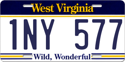 WV license plate 1NY577