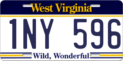 WV license plate 1NY596