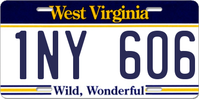 WV license plate 1NY606