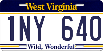 WV license plate 1NY640