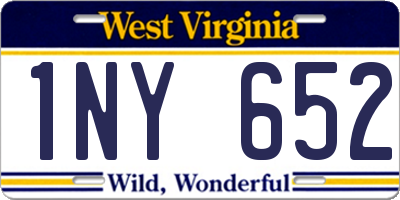 WV license plate 1NY652