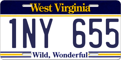 WV license plate 1NY655