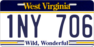 WV license plate 1NY706