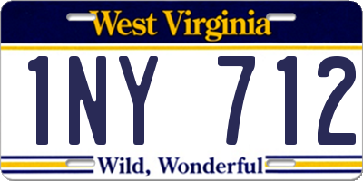 WV license plate 1NY712