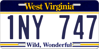 WV license plate 1NY747