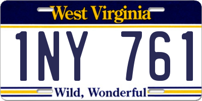 WV license plate 1NY761