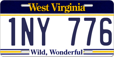 WV license plate 1NY776