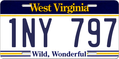 WV license plate 1NY797
