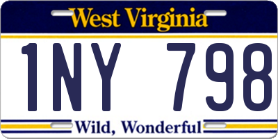 WV license plate 1NY798