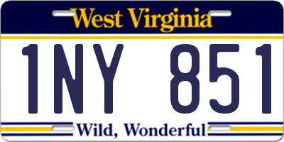WV license plate 1NY851