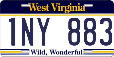 WV license plate 1NY883