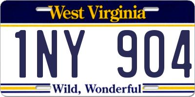 WV license plate 1NY904