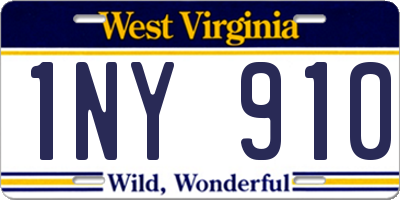 WV license plate 1NY910
