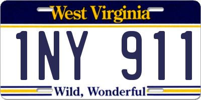 WV license plate 1NY911