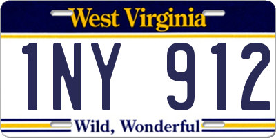 WV license plate 1NY912