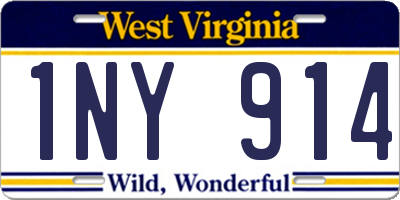 WV license plate 1NY914