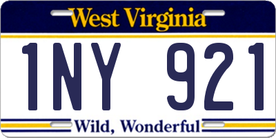 WV license plate 1NY921