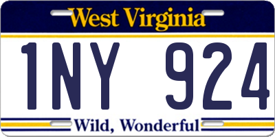 WV license plate 1NY924