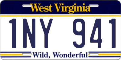 WV license plate 1NY941