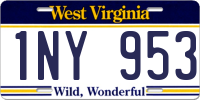 WV license plate 1NY953