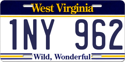 WV license plate 1NY962
