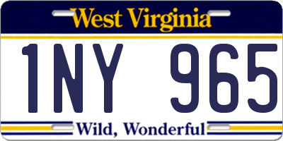 WV license plate 1NY965
