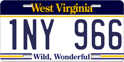 WV license plate 1NY966