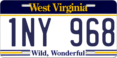 WV license plate 1NY968