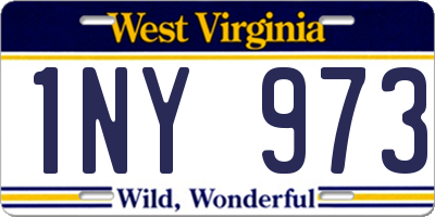 WV license plate 1NY973