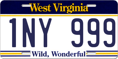 WV license plate 1NY999
