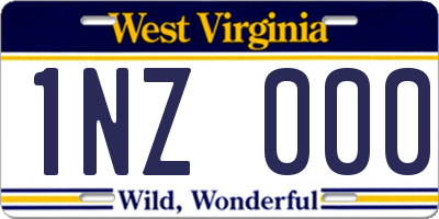 WV license plate 1NZ000