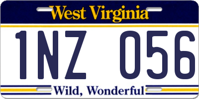WV license plate 1NZ056