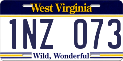 WV license plate 1NZ073