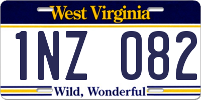 WV license plate 1NZ082