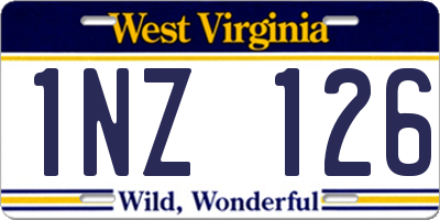 WV license plate 1NZ126